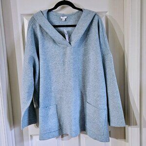 J. Jill Plush Pullover Hoodie NWT Light Blue Plus 4X